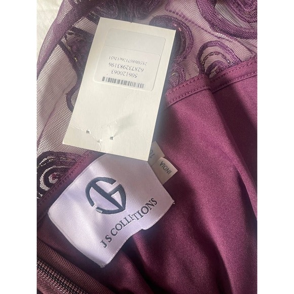 NWT JS Collections Women's Dress Purple Size 10 Beaded Gown - Picture 6 of 11